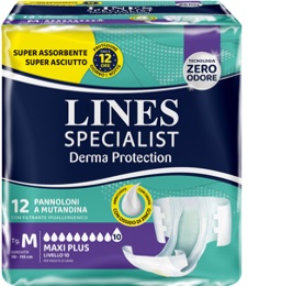 PANNOLONE A MUTANDINA LINES SPECIALIST DERMA MAXI XL 20 PEZZI - Luckyfarma.it