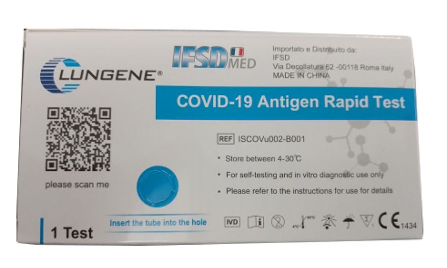 TEST ANTIGENICO RAPIDO COVID-19 CLUNGENE AUTODIAGNOSTICO DETERMINAZIONE QUALITATIVA ANTGENI SARS-COV-2 IN TAMPONI NASALI MEDIANTE IMMUNOCROMATOGRAFIA - Luckyfarma.it