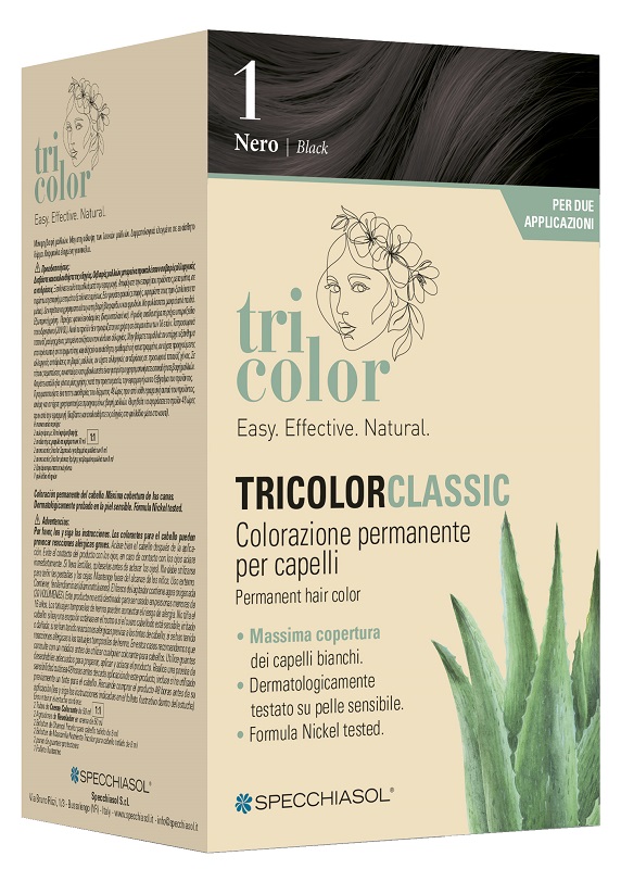 TRICOLOR CLASSIC 1 NERO 2 TUBI 50 ML + 2 SHAKER 50 ML + 4 BUSTINE 8 ML - Luckyfarma.it