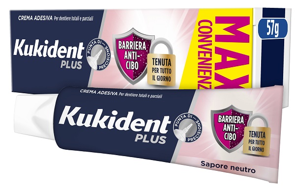 KUKIDENT PLUS BARRIERA ANTI-CIBO NEUTRO CREMA ADESIVA DENTIERE 57 G - Luckyfarma.it