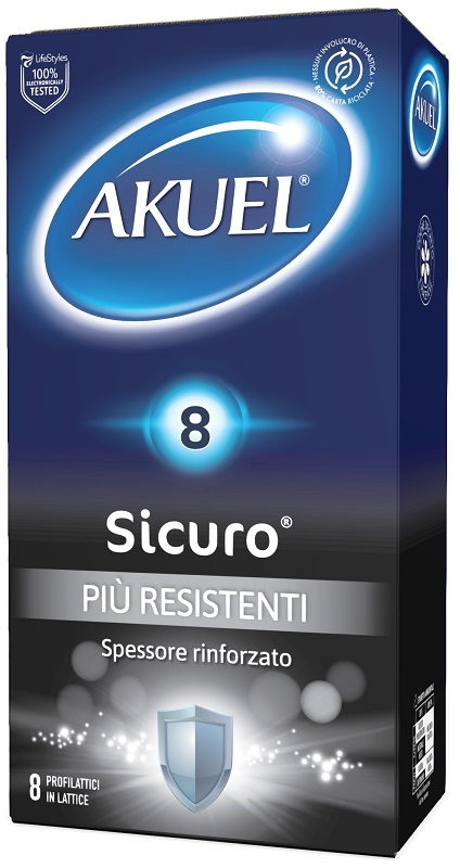PROFILATTICO AKUEL SICURO PIU' RESISTENTE 8 PEZZI - Luckyfarma.it
