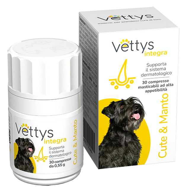 VETTYS INTEGRA CUTE&MANTO CANE 30 COMPRESSE MASTICABILI - Luckyfarma.it
