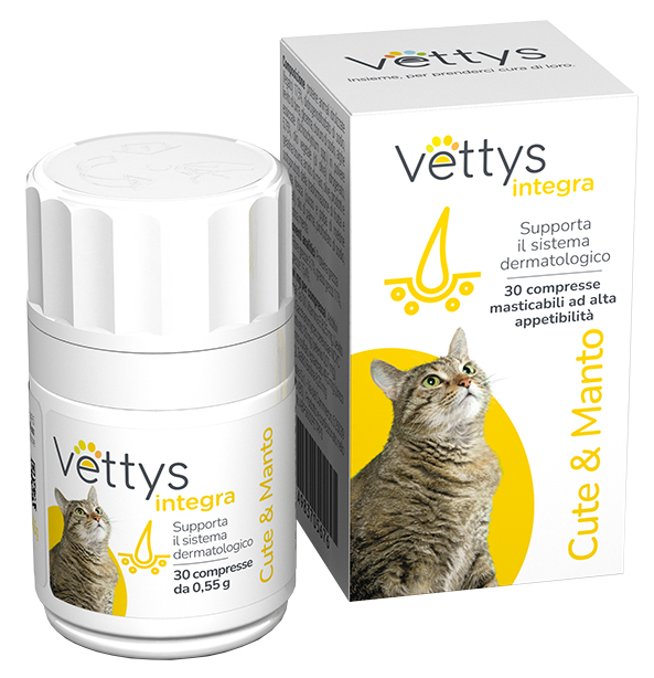 VETTYS INTEGRA CUTE&MANTO GATTO 30 COMPRESSE MASTICABILI - Luckyfarma.it