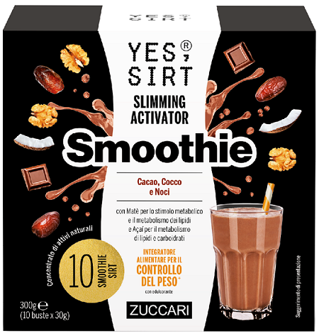 YES SIRT SMOOTHIE CACAO COCCO NOCI 10 PEZZI X 30 G - Luckyfarma.it