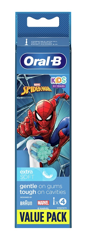ORALB KIDS SPIDERMAN TESTINE PER SPAZZOLINO ELETTRICO 4 PEZZI - Luckyfarma.it