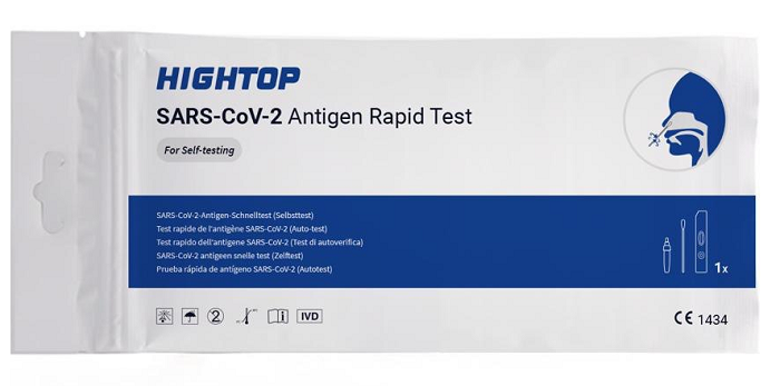 TEST ANTIGENICO RAPIDO COVID-19 HIGHTOP AUTODIAGNOSTICO DETERMINAZIONE QUALITATIVA ANTIGENI SARS-COV-2 IN TAMPONI NASALI MEDIANTE IMMUNOCROMATOGRAFIA - Luckyfarma.it