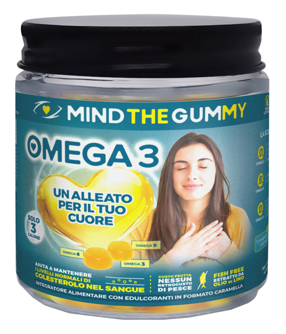 MIND THE GUMMY OMEGA3 30 PASTIGLIE GOMMOSE GUSTO MIX DI FRUTTA SENZA ZUCCHERO - Luckyfarma.it