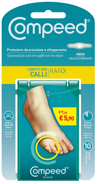 COMPEED CEROTTI PER CALLI MEDIO 10 PEZZI PROMO - Luckyfarma.it