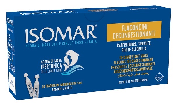 ISOMAR FLACONCINI DECONGESTIONANTI SOLUZIONE IPERTONICA 20 FLACONCINI 5 ML - Luckyfarma.it