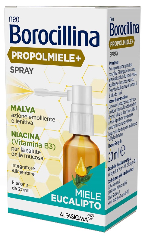 NEOBOROCILLINA PROPOLMIELE+ SPRAY MIELE EUCALIPTO 20 ML - Luckyfarma.it