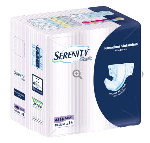 PANNOLONE MUTANDINA SERENITY CLASSIC MAXI TAGLIA EXTRALARGE 15 PEZZI - Luckyfarma.it