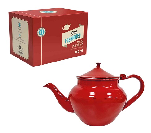 HIMALAYA OLD FASHIONED TEIERA ROSSA DA 850ML IN ACCIAIO INOX CON FILTRO - Luckyfarma.it