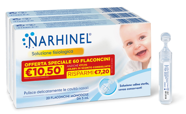 SOLUZIONE FISIOLOGICA NARHINEL 3 PACK PROMO 2022 DA 20 FLACONCINI DA 5 ML - Luckyfarma.it