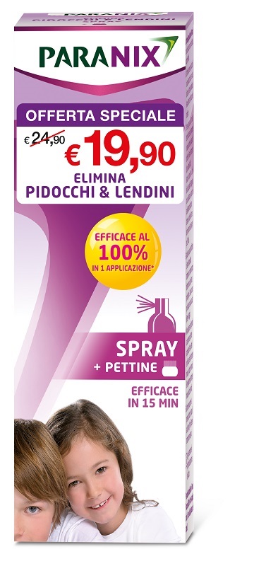 TRATTAMENTO SPRAY PIDOCCHI E LENDINI PARANIX 100 ML + PETTINE TAGLIO PREZZO - Luckyfarma.it