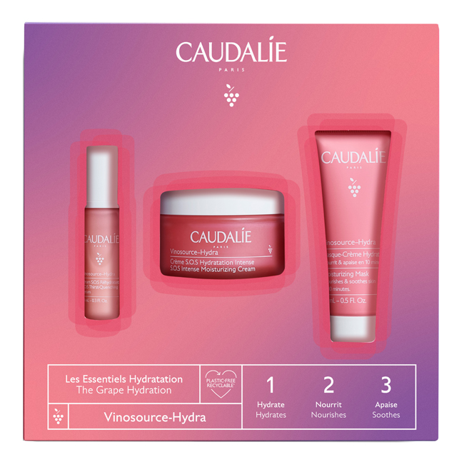 VINOSOURCE-HYDRA COFANETTO CREME SOS XMAS 2022 CREMA 50 ML + SIERO 10 ML + MASCHERA 15 ML - Luckyfarma.it