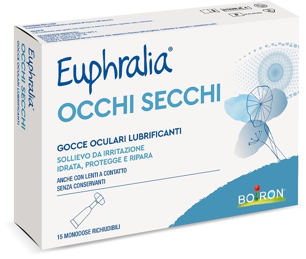 GOCCE OCULARI LUBRIFICANTI EUPHRALIA OCCHI SECCHI 15 MONODOSE RICHIUDIBILI X 0,5 ML - Luckyfarma.it