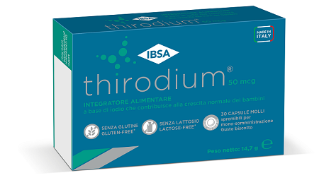 THIRODIUM 50MCG 30 CAPSULE MOLLI SPREMIBILI PER MONOSOMMINISTRAZIONE GUSTO BISCOTTO - Luckyfarma.it
