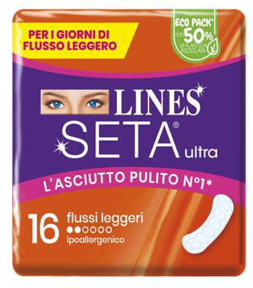 LINES SETA ULTRA ASSORBENTI LEGGERO CP 16 PEZZI - Luckyfarma.it