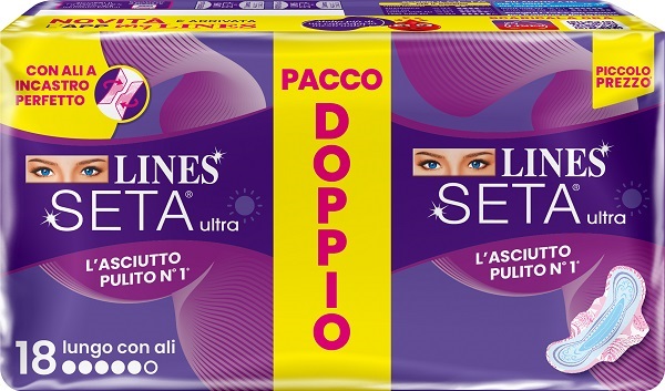 LINES SETA ULTRA ASSORBENTI LUNGO VP DWCT 18 PEZZI - Luckyfarma.it