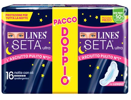 LINES SETA ULTRA ASSORBENTI NOTTE VP DWCT 16 PEZZI - Luckyfarma.it